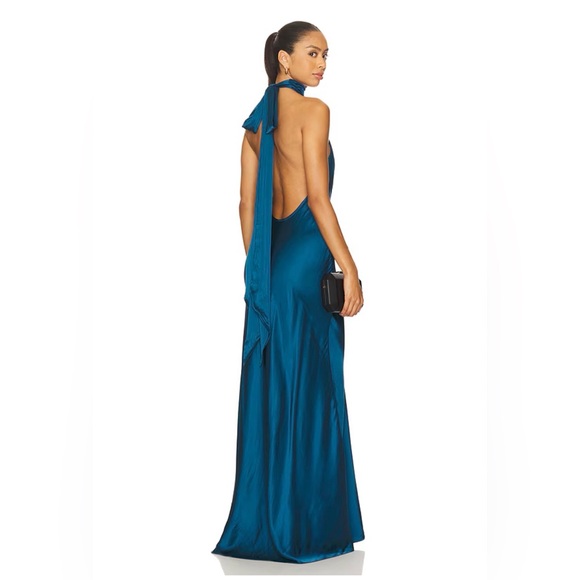 REVOLVE Astra Gown in Teal Blue  House of Harlow Long Dress  Halter 1960 $258 - Picture 2 of 6